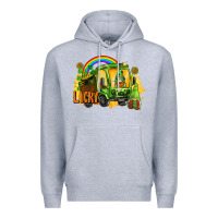Heather Grey lucky gnomes truck St. Patrick's Day Premium Hoodie - FaDigitalArtStudio