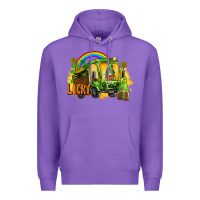 Purple lucky gnomes truck St. Patrick's Day Premium Hoodie - FaDigitalArtStudio