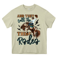 Mossy and they call the thing rodeo cowboy Heavy Core Tee - MaliasSmallBusiness