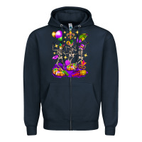 Navy Mardi Gras Skeletons Zipper Hoodie - BundleAndBundleShop