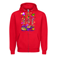 Red Mardi Gras Skeletons Zipper Hoodie - BundleAndBundleShop