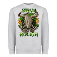 Heather Grey Sham rockin St. Patrick's Day Heavyweight Sweatshirt - CowGirlArtShop