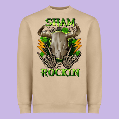 Sham Rockin St. Patrick's Day Heavyweight Sweatshirt Designed By Cowgirlartshop