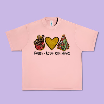 Peace Love Christmas Urban Heavy Tee Designed By Jahusdesignshop