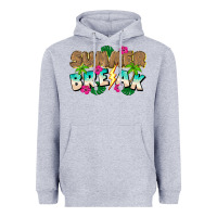 Heather Grey Summer Break Heavyweight Hoodie - CowhideDigitalArt