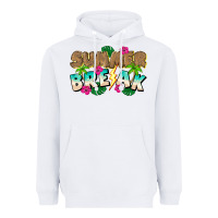 White Summer Break Heavyweight Hoodie - CowhideDigitalArt