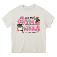 Cream give me coffee jesus Heavy Core Tee - MaliasSmallBusiness