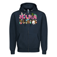 Navy Western Mama Bunny Zipper Hoodie - BundleAndBundleShop
