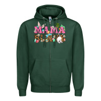 Sports Green Western Mama Bunny Zipper Hoodie - BundleAndBundleShop