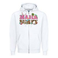 White Western Mama Bunny Zipper Hoodie - BundleAndBundleShop