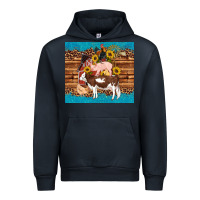 Navy western farm cow pig rooster chick farm chicken barn Urban Hoodie - Artiststas