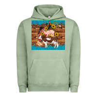 Pigment Oil Green western farm cow pig rooster chick farm chicken barn Urban Hoodie - Artiststas