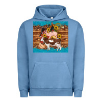 Pigment Pebble Blue western farm cow pig rooster chick farm chicken barn Urban Hoodie - Artiststas