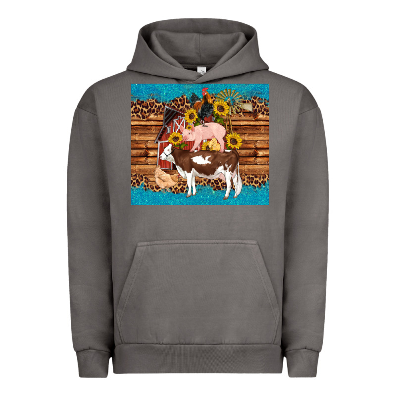 Western Farm Cow Pig Rooster Chick Farm Chicken Barn Urban Hoodie by Artiststas | Teevron