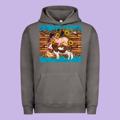 Western Farm Cow Pig Rooster Chick Farm Chicken Barn Urban Hoodie Designed By Artiststas