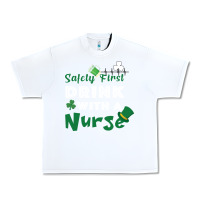White Safety First Drink With A Nurse Urban Heavy Tee - Bettercallsaul