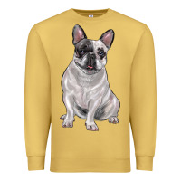 Antique Gold white black french bulldog Premium Sweatshirt - LillyAllenDesigns