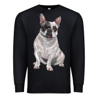 Black white black french bulldog Premium Sweatshirt - LillyAllenDesigns