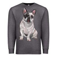 Charcoal Heather white black french bulldog Premium Sweatshirt - LillyAllenDesigns