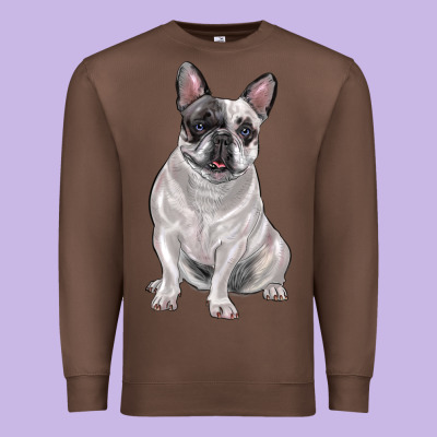 White Black French Bulldog Premium Sweatshirt Designed By Lillyallendesigns