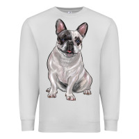 Dove Grey white black french bulldog Premium Sweatshirt - LillyAllenDesigns