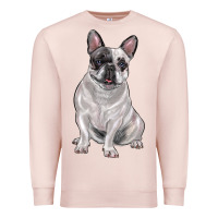 Pale Pink white black french bulldog Premium Sweatshirt - LillyAllenDesigns