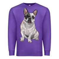 Purple white black french bulldog Premium Sweatshirt - LillyAllenDesigns