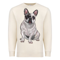 Sandshell white black french bulldog Premium Sweatshirt - LillyAllenDesigns