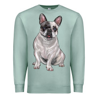 Seafoam white black french bulldog Premium Sweatshirt - LillyAllenDesigns