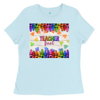 Baby Blue teacher fuel Ladies Tee - NancyCooperArtShop
