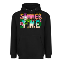 Black Summer Time Heavyweight Hoodie - CowhideDigitalArt