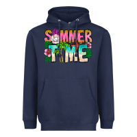 Navy Summer Time Heavyweight Hoodie - CowhideDigitalArt