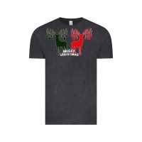 Vintage Black Merry Christmas Reindeer Vintage Tee - Bettercallsaul