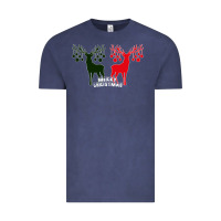 Vintage Denim Merry Christmas Reindeer Vintage Tee - Bettercallsaul