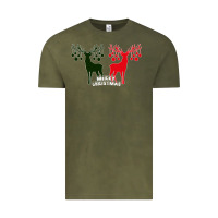 Vintage Olive Merry Christmas Reindeer Vintage Tee - Bettercallsaul