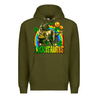 Army Green luckysaurus St. Patricks Day Premium Hoodie - FaDigitalArtStudio