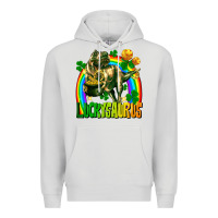 Dove Grey luckysaurus St. Patricks Day Premium Hoodie - FaDigitalArtStudio