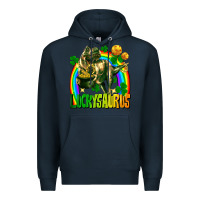 Navy luckysaurus St. Patricks Day Premium Hoodie - FaDigitalArtStudio