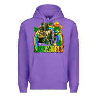Purple luckysaurus St. Patricks Day Premium Hoodie - FaDigitalArtStudio