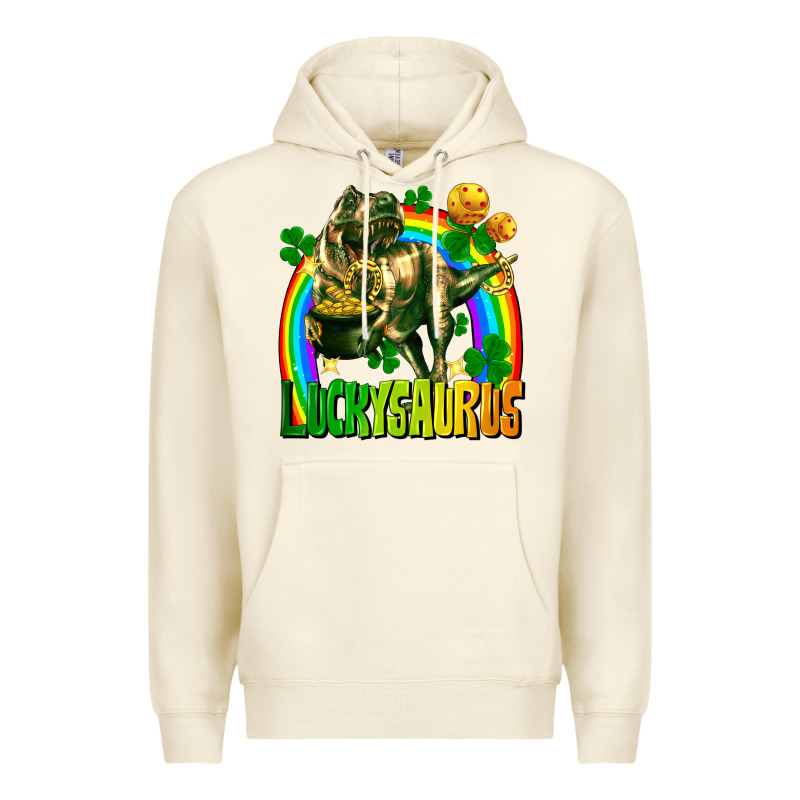 Luckysaurus St. Patricks Day Premium Hoodie by FaDigitalArtStudio | Teevron