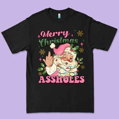 Merry Christmas Assholes Premium Tee Designed By Maliassmallbusiness