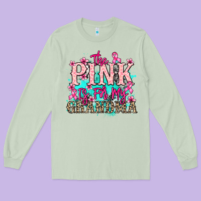 The Pink Is For My Grandma Cancer Awareness Long Sleeve Tee Designed By Howdyjamesfarm