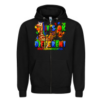 Black it's ok to be different autism awareness Zipper Hoodie - FaDigitalArtStudio
