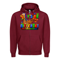 Burgundy it's ok to be different autism awareness Zipper Hoodie - FaDigitalArtStudio