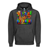 Charcoal Heather it's ok to be different autism awareness Zipper Hoodie - FaDigitalArtStudio