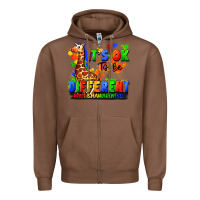 Chestnut it's ok to be different autism awareness Zipper Hoodie - FaDigitalArtStudio