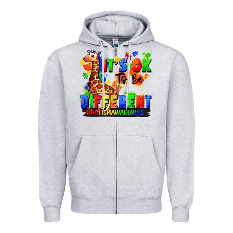 It's Ok To Be Different Autism Awareness Zipper Hoodie by FaDigitalArtStudio | Teevron