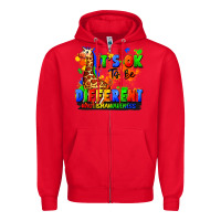 Red it's ok to be different autism awareness Zipper Hoodie - FaDigitalArtStudio