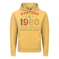 Vintage Mustard Vintage 1980 Clothes 40 Years Old Retro 40th Birthday Vintage Hoodie - Bettercallsaul