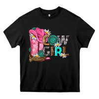 Black western cowgirl Heavy Core Tee - NancyCooperArtShop
